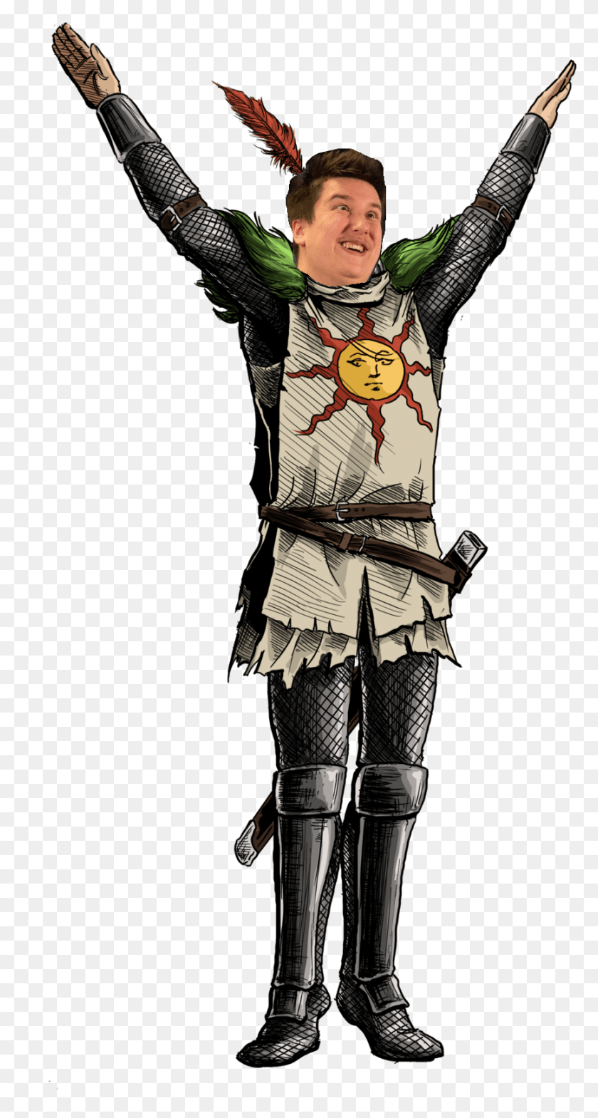 865x1674 Praise The Shaun Solaire Of Astora, Clothing, Apparel, Person HD PNG Download