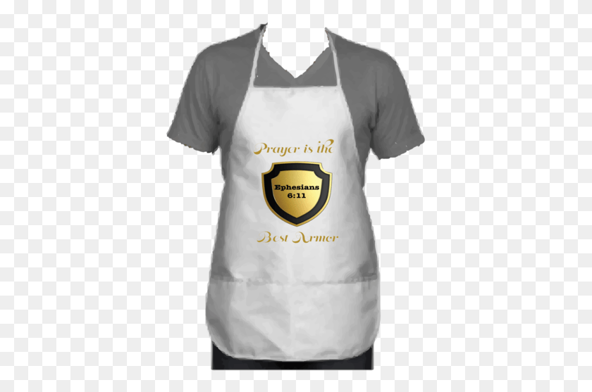 369x497 Prayer Is The Best Armor Apron Gold Spirituali Tee Smiley, Clothing, Apparel, Person HD PNG Download