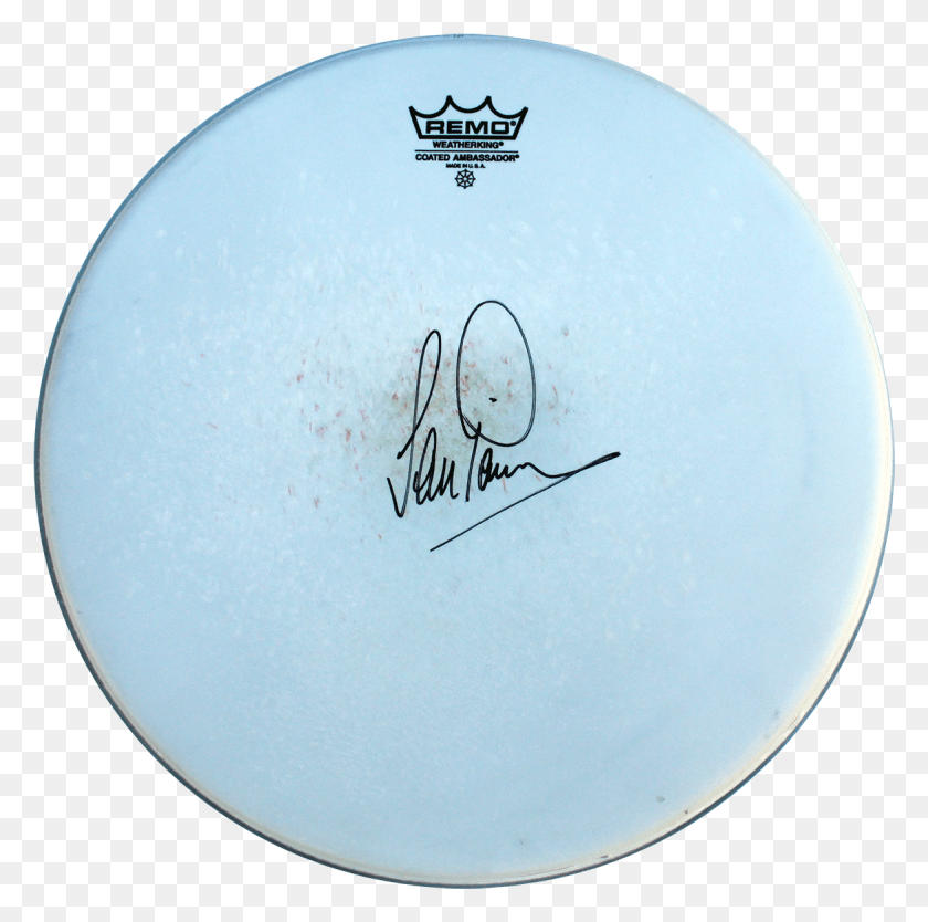 1171x1163 Pre Autographed Personally By Ian Paice And Sold At Drum Head, Text, Handwriting, Frisbee HD PNG Download