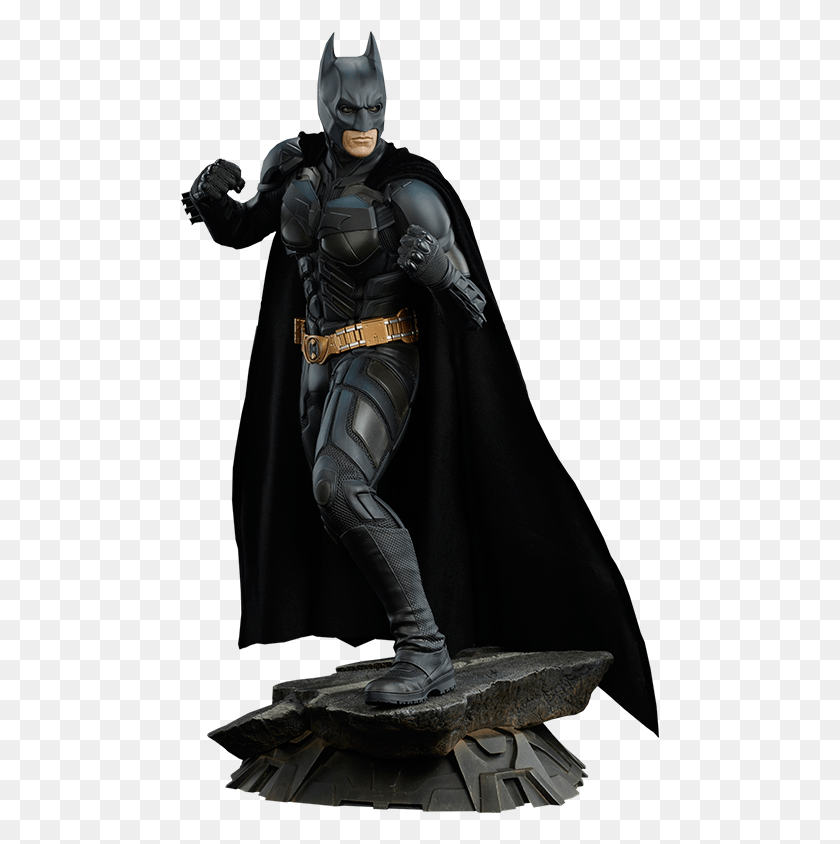 480x784 Pre Order Sideshow Dc Comics Batman Dark Knight Premium Dark Knight Batman Statue, Clothing, Apparel, Person HD PNG Download