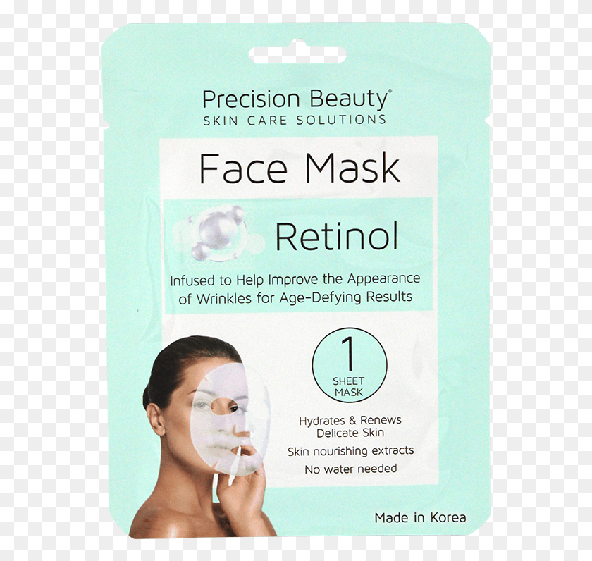 556x736 Precision Beauty 5 Pack Korean Facial Mask Retinol Precision Beauty Face Mask, Person, Human, Advertisement HD PNG Download