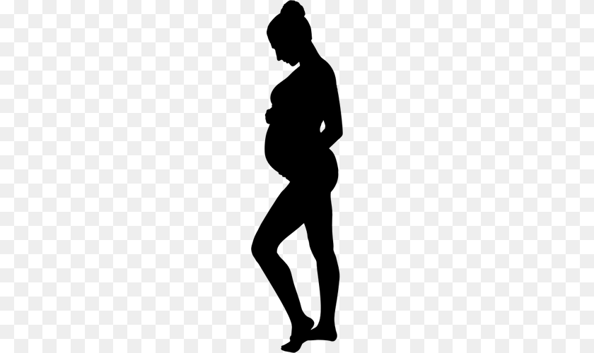 Pregnancy Silhouette Clip Art, Gray PNG