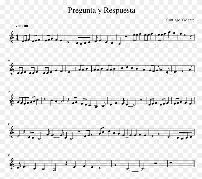 778x687 Pregunta Y Respuesta Sheet Music Composed By Santiago Bass Clarinet Music Solo, Gray, World Of Warcraft HD PNG Download