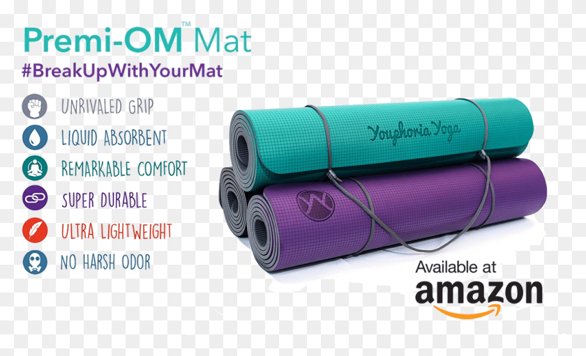 1028x595 Premi Om The Yoga Mat Designed For Yogis By Yogis Amazon, Poster, Advertisement, Clothing HD PNG Download