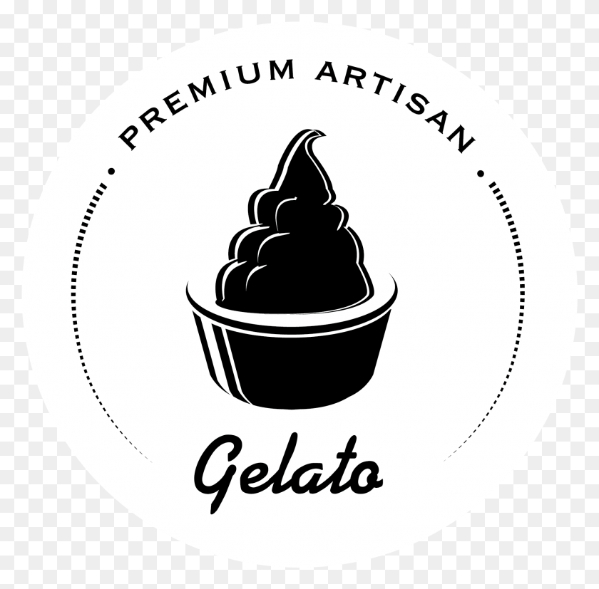 1801x1773 Descargar Png Premium Artisan Gelato Logo Creado Para Ser Genuino Helado De Plátano Logotipo, Etiqueta, Texto, Crema Hd Png