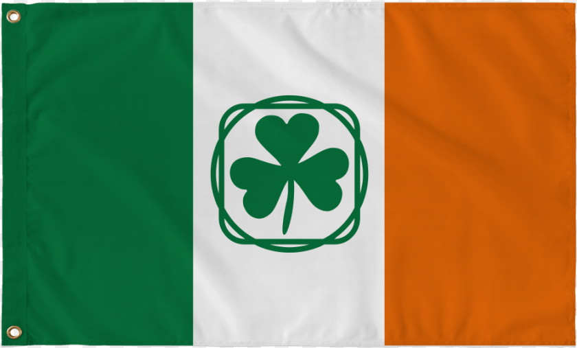 942x569 Premium Irish Flag With Shamrock Design Crest Transparent PNG