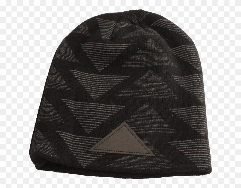 640x594 Premium Knit Beanie With Gray Triangle Pattern Beanie, Clothing, Apparel, Cap HD PNG Download