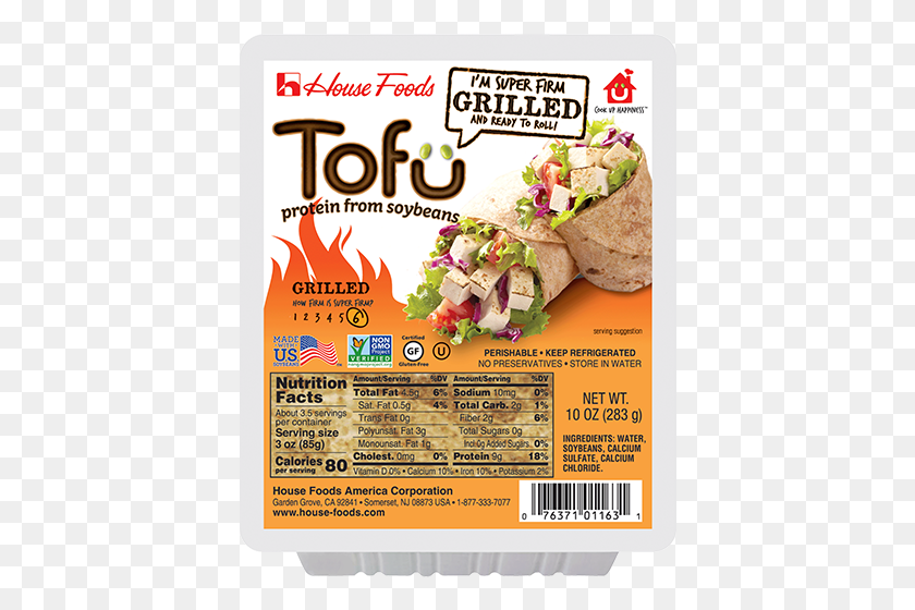 402x500 Premium Tofu Grilled Super Firm 10 Oz Of Tofu, Advertisement, Poster, Flyer HD PNG Download