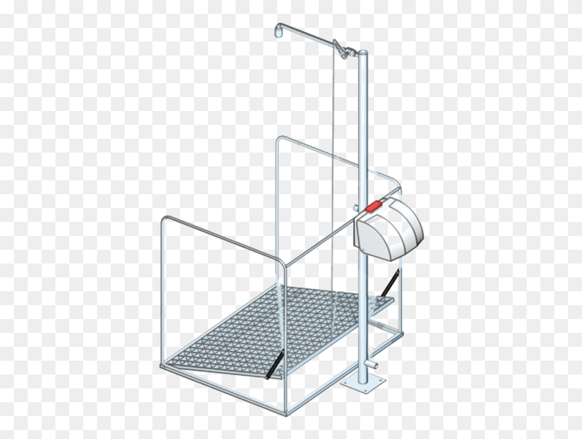 386x573 Premiumline Emergency Safety Shower Combination With Handrail, Turnstile, Gate, Aluminium HD PNG Download
