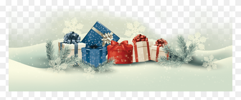 1600x596 Presents In Snow Snow Presents, Gift HD PNG Download