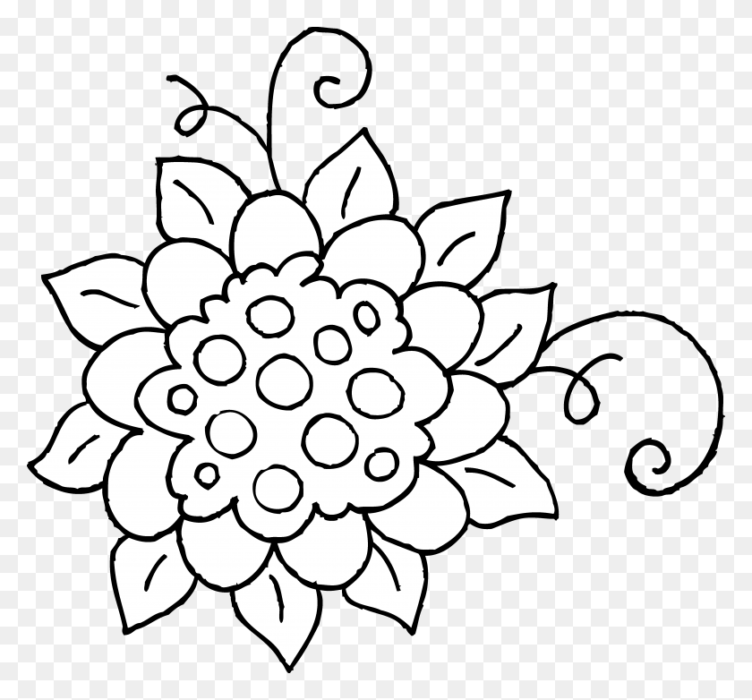 5325x4935 Pretty Clipart Spring Flower Coloring Clipart, Floral Design, Pattern, Graphics HD PNG Download