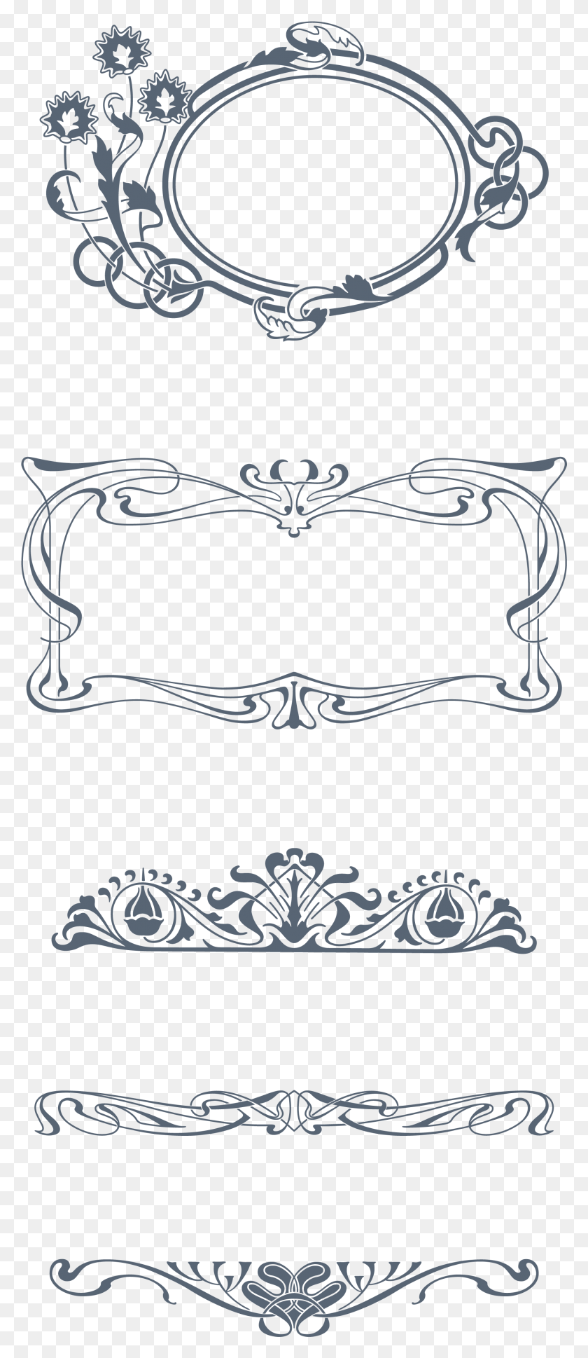 1869x4501 Preview All The Organically Inspired Art Nouveau Vector Ornament, Graphics, Floral Design HD PNG Download