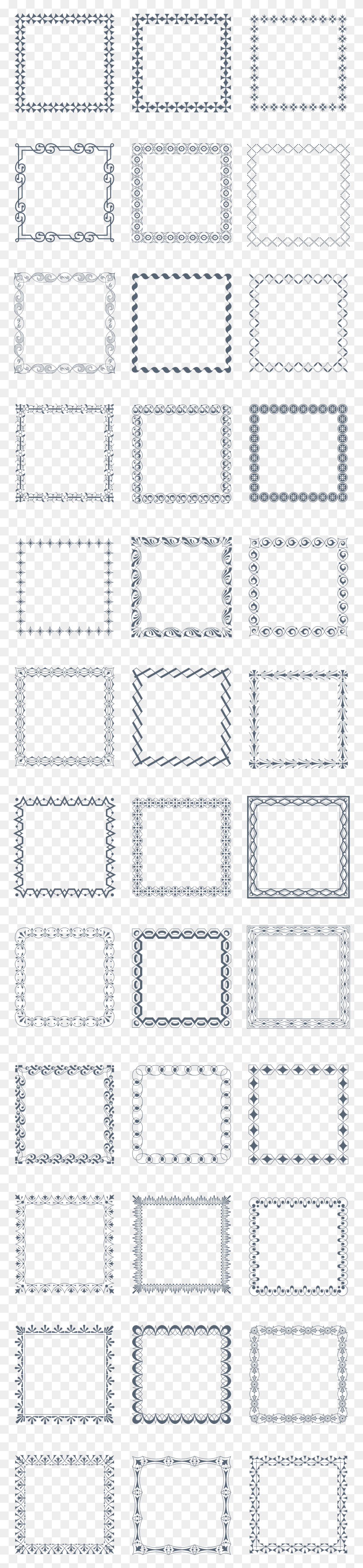 1891x8658 Preview All The Vintage Vector Borders Carefully Traced, Symbol, Text Descargar Hd Png