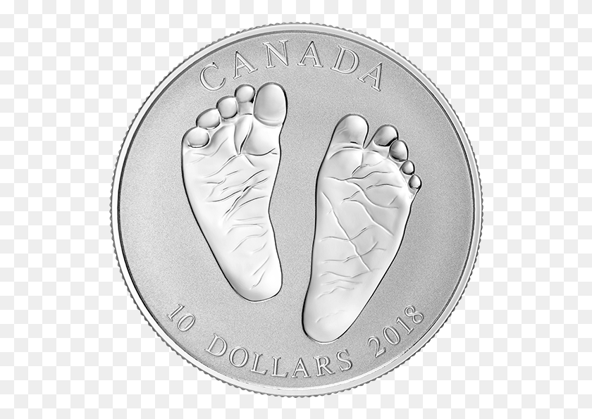 532x535 Previous 2018 Baby Food Print Silver Coin, Footprint HD PNG Download