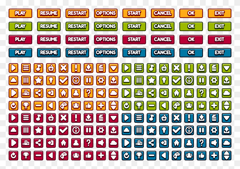 7238x4919 Previous Gui Buttons, Word, Text, Number HD PNG Download
