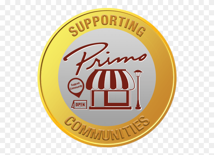 547x547 Primo Supportingcommunities Logo Label, Symbol, Trademark, Badge HD PNG Download