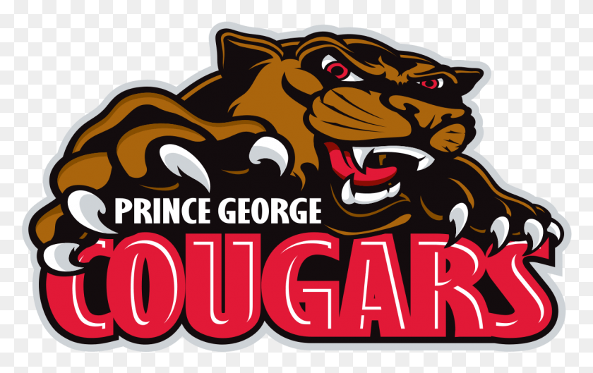 1218x733 Prince George Cougars Western Hockey League Prince Prince George Cougars Logotipo, Etiqueta, Texto, Publicidad Hd Png