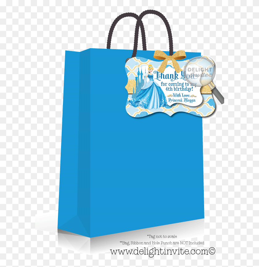 614x804 Princess Cinderella Favor Tags Birthday Party Paint Party Favor Bags, Shopping Bag, Bag, Tote Bag HD PNG Download