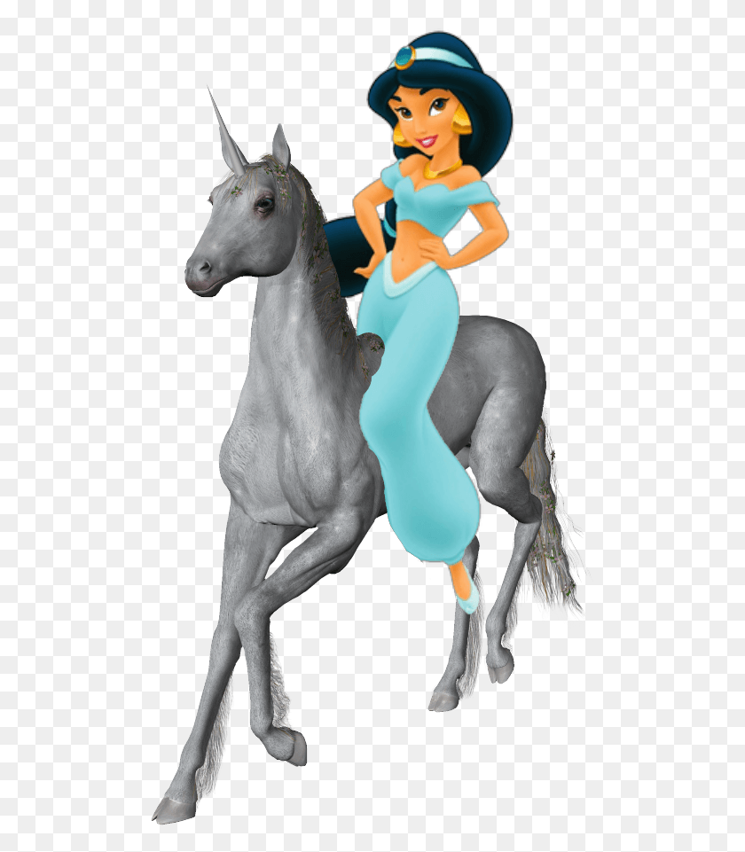 502x901 Princess Jasmine Riding Her Beautiful Unicorn Photo Cartoon, Horse, Mammal, Animal HD PNG Download