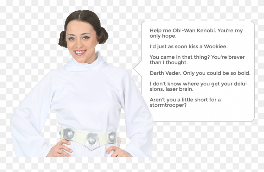 1011x633 Princess Leia Quotes Costume, Person, Human, Sleeve HD PNG Download
