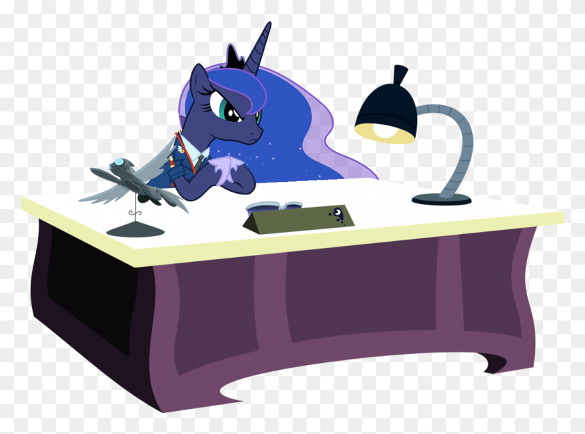 1061x767 Princess Luna At Her Desk My Little Pony Friendship My Little Pony Office, Tub, Jacuzzi, Hot Tub HD PNG Download