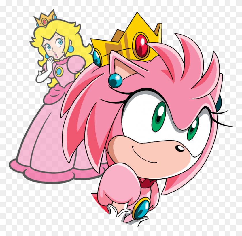 906x882 Princess Peach Amy Rose, Graphics, Crowd HD PNG Download