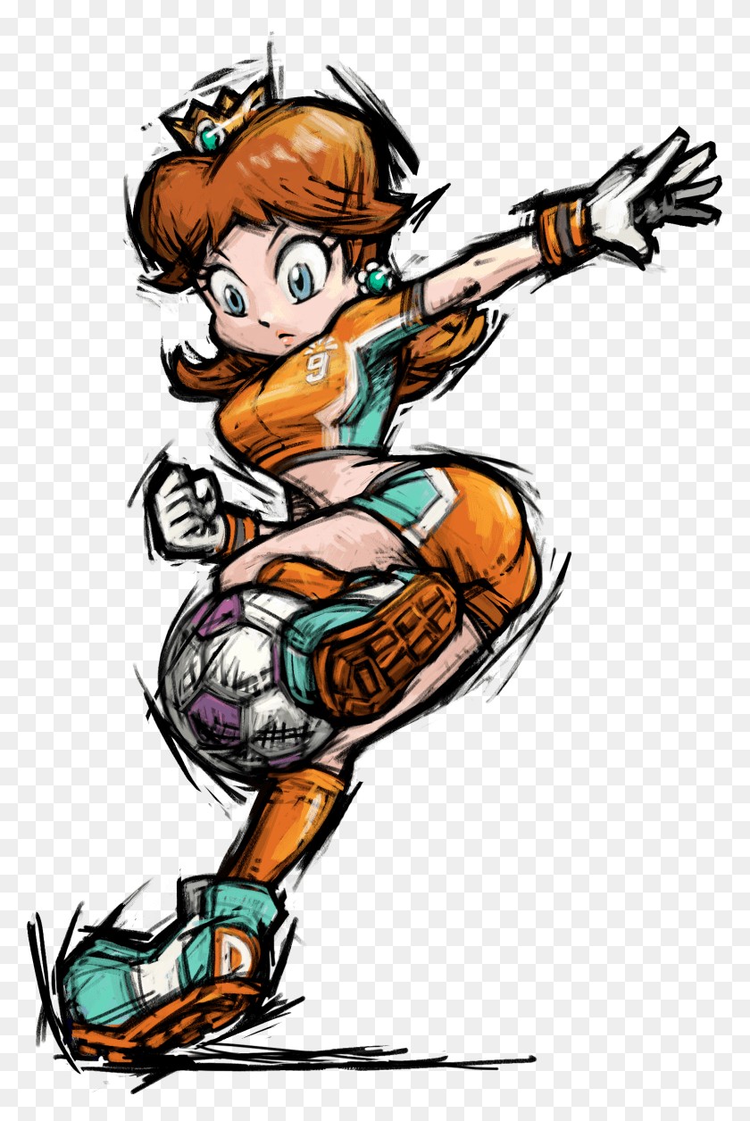 1547x2374 Princess Peach And Daisy Mario Strikers Concept Art, Person, Human, People HD PNG Download