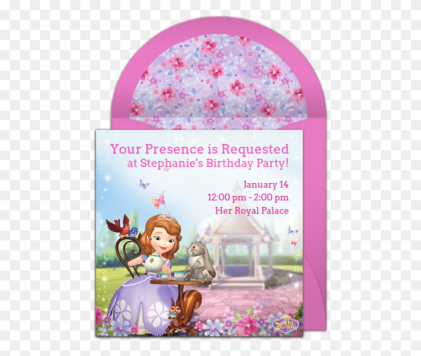 473x651 Princess Sofia Online Invitation Sofia The First Invitation Ideas, Greeting Card, Mail, Envelope HD PNG Download