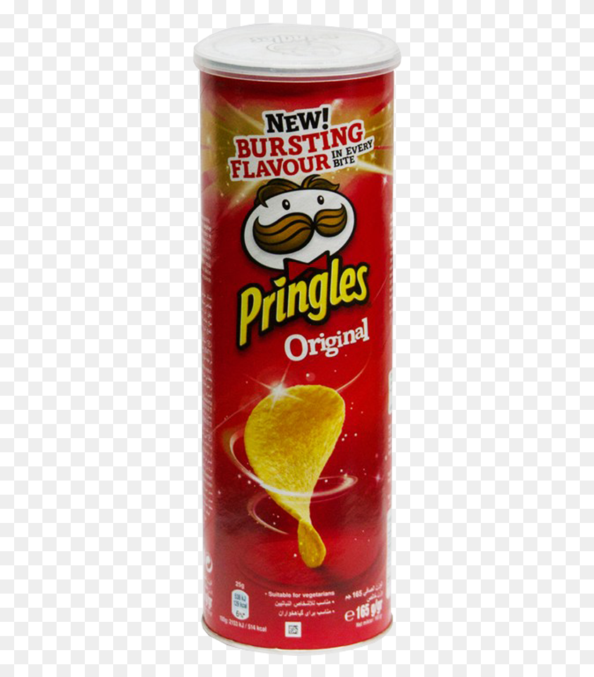 296x898 Чипсы Pringles Original 165 Г Pringles, Олово, Банка, Миска Png Скачать