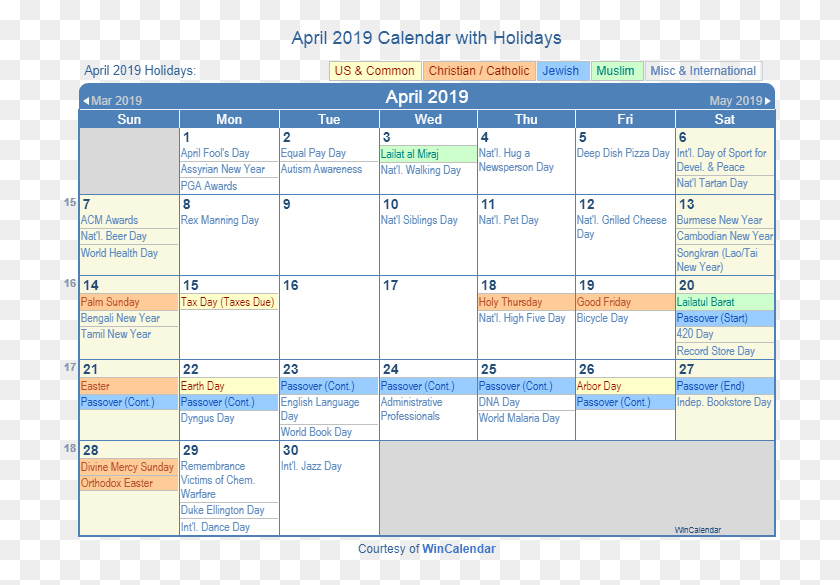 713x525 Print Friendly April 2019 Us Calendar For Printing Holiday March 2019 Calendar, Text, Monitor, Screen HD PNG Download