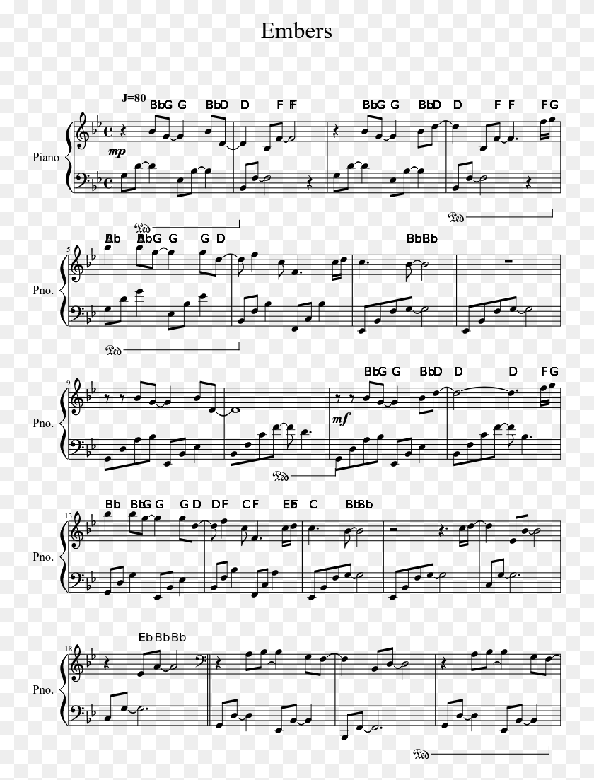 749x1043 Descargar Png Print Here Comes A Thought Piano Partitura, Gray, World Of Warcraft Hd Png