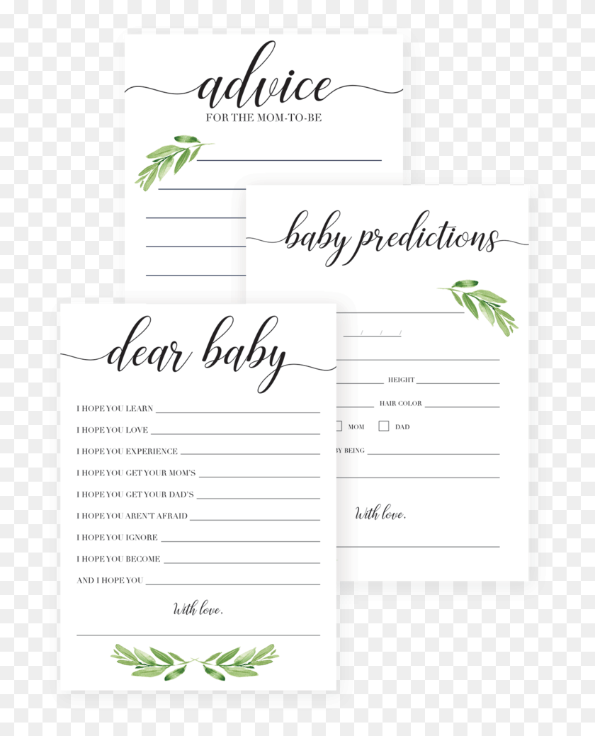 714x979 Printable Baby Shower Invitations Transparent Background Greenery Baby Shower Games, Text, Handwriting HD PNG Download