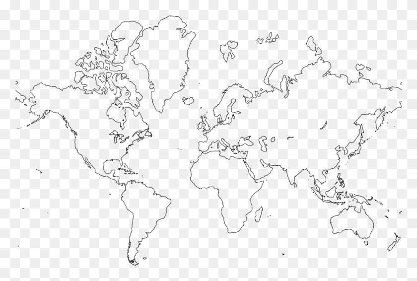 983x638 Printable Simple World Map, Gray, World Of Warcraft HD PNG Download