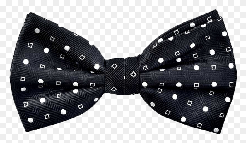 825x455 Printed Brandon Bow Tie In Black Bow Tie Dotted, Accessories, Accessory, Necktie HD PNG Download