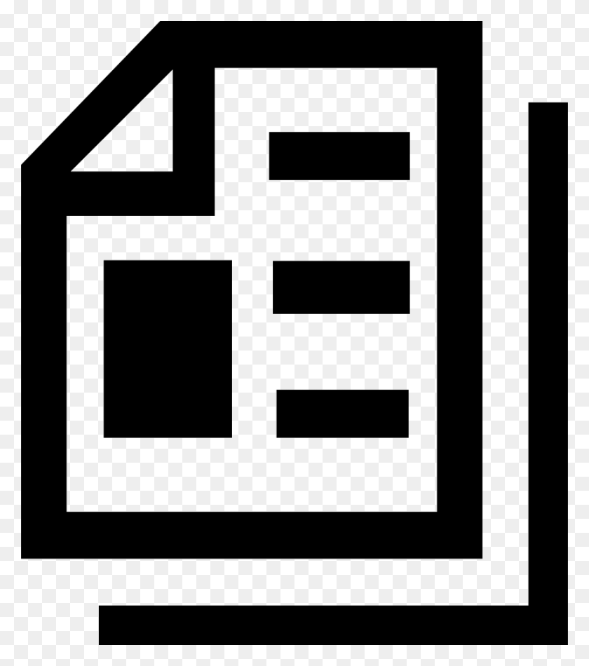 858x980 Printed Paper Sheet Interface Symbol With One Folded Hojas De Papel Logo, Building, Stencil Descargar Hd Png