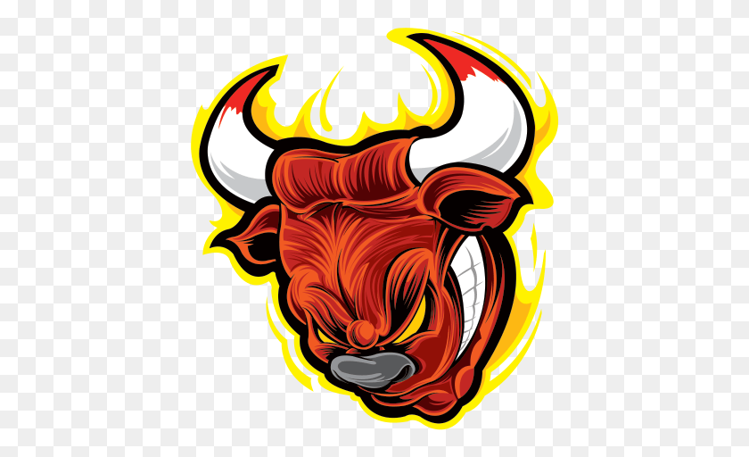 414x452 Printed Vinyl Angry Bull Head In Flames Bull Head Transparent, Fire, Flame, Mountain HD PNG Download