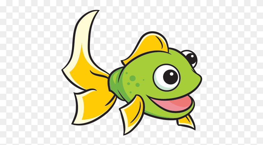 452x404 Печатный Виниловый Мультфильм Happy Little Fish Stickers Happy Fish Cartoon Transparent, Animal, Amphibian, Wildlife Hd Png Download
