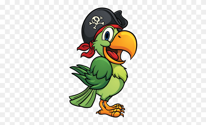 280x452 Printed Vinyl Pirate Stickers Pirate Parrot Clipart, Animal, Bird, Poster HD PNG Download