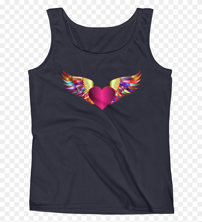 610x864 Prismatic Flying Heart Fairy Tank Crossfit Princess, Clothing, Apparel, Tank Top HD PNG Download