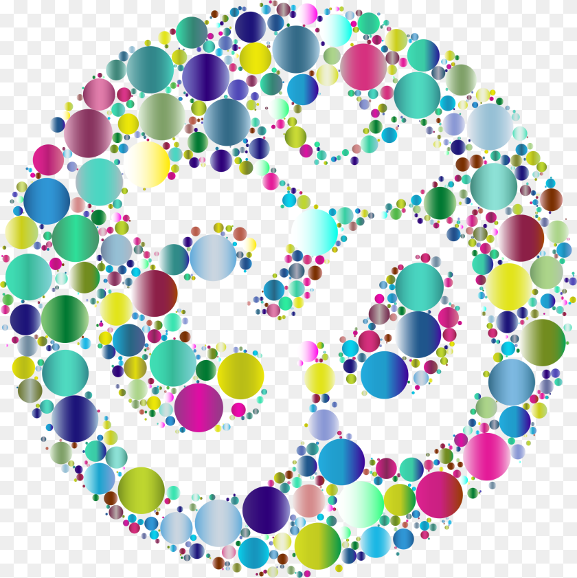 2250x2252 Prismatic Om Symbol Negative Space Circles 3 Clip Arts Circle, Text, Number Sticker PNG