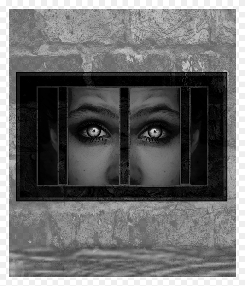 1024x1211 Prisoner Jail Eyes Bars Behindbars Criminal Beautifuley Monochrome, Face, Person, Human HD PNG Download