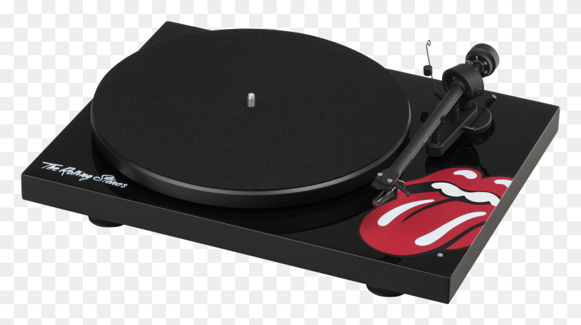 4430x2329 Pro Ject Paints It Black With New Rolling Stones Turntable Gramofon Rolling Stones HD PNG Download