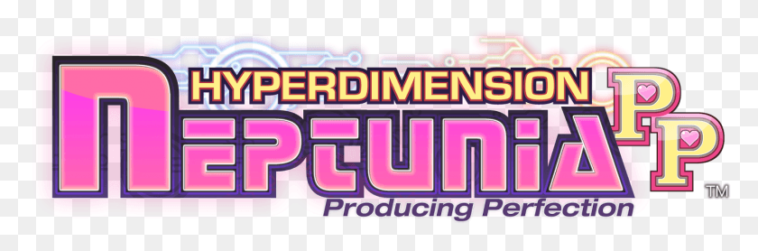 1407x394 Producing Perfection Hyperdimension Neptunia Logo, Pac Man, Purple HD PNG Download