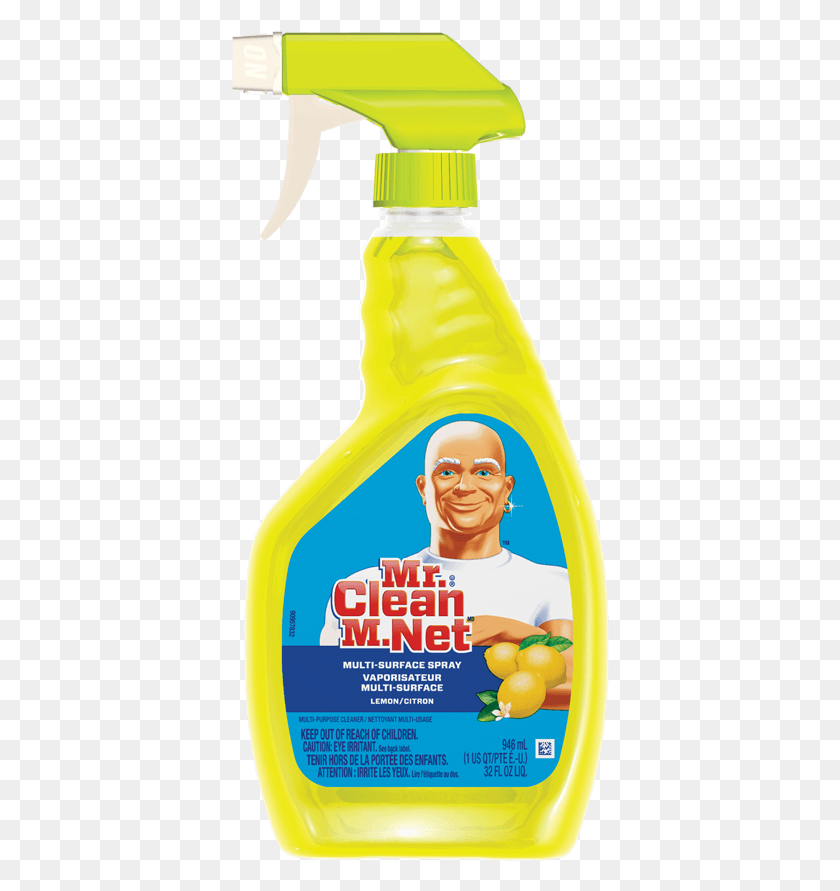 378x831 Product Image Mr Clean Antibacterial Multi Surface Spray, Person, Human, Bottle HD PNG Download