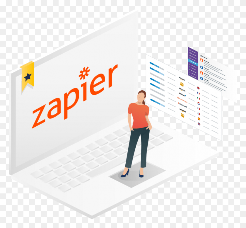 868x800 Product Integrations Zapier Graphic Design, Person, Human, Advertisement HD PNG Download