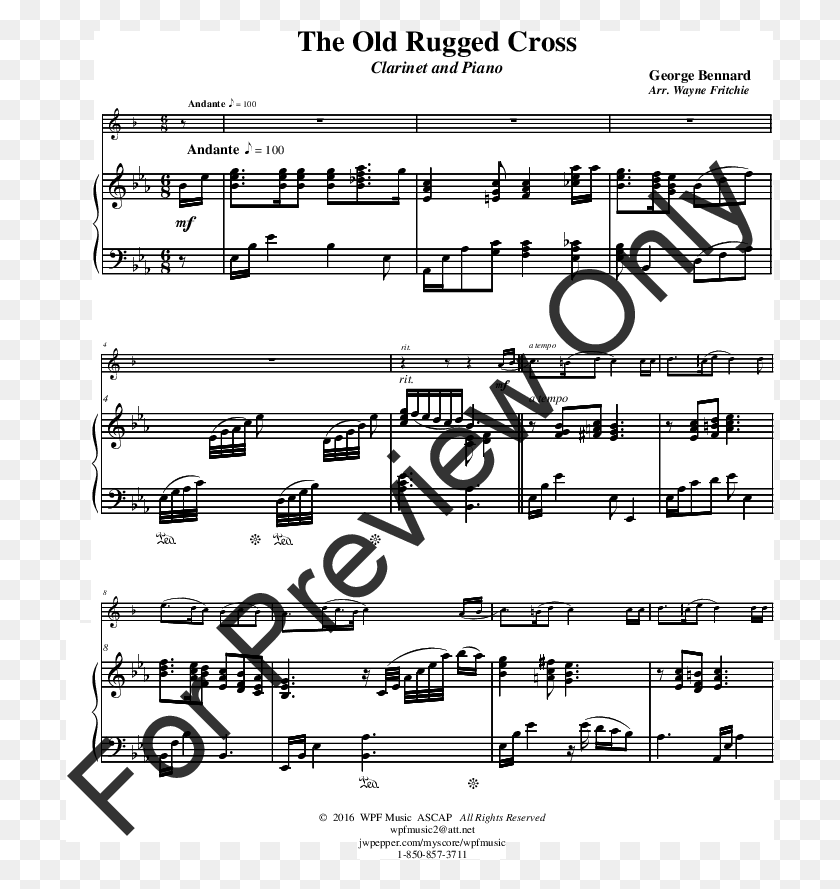 709x829 Product Thumbnail 2 Pdf Satb The Old Rugged Cross Jw Pepper, Sheet Music, Gun, Weapon HD PNG Download