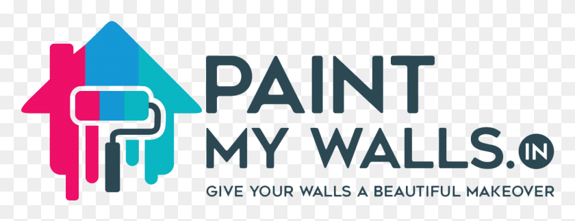 1240x419 Professional Painters In Bangalore Paint My Walls Logo, Text, Word, Alphabet HD PNG Download