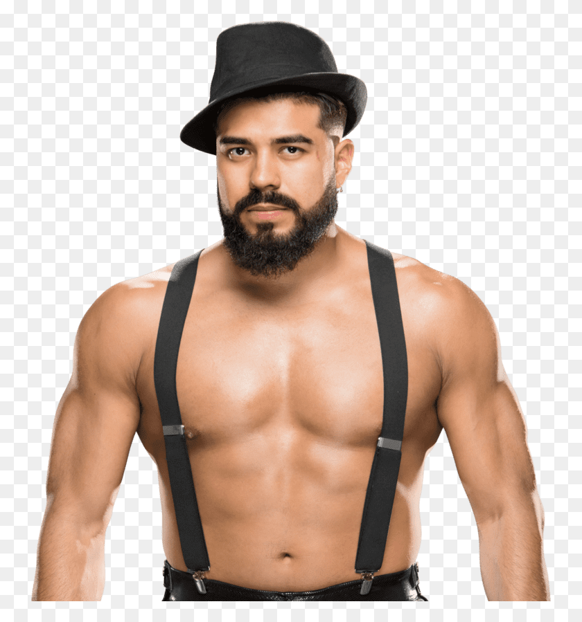 750x839 Professional Wrestling Career Andrade Cien Almas Hat, Suspenders, Person, Human HD PNG Download