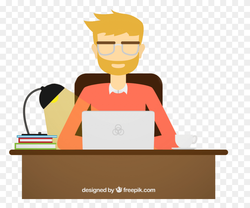 1053x861 Programer Office Worker Cartoon, Person, Human, Reading HD PNG Download