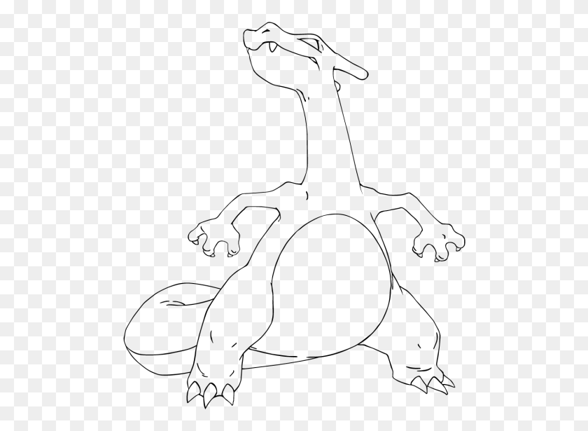 490x555 Progress 2 Photo Charizard Progress 2 Line Art, Gray, World Of Warcraft HD PNG Download